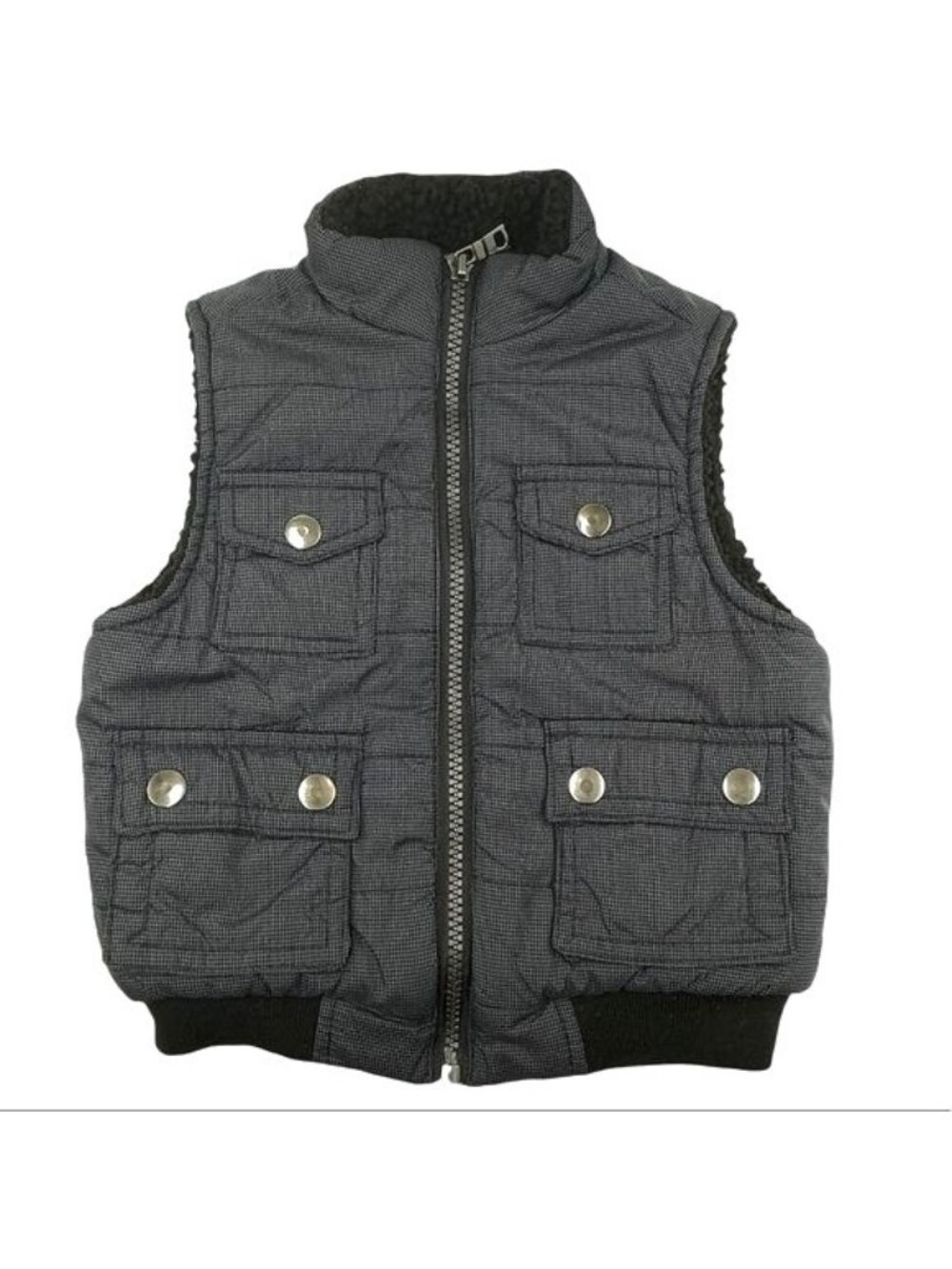 Sovereign Code Toddler Holloran Vest Navy Check Black Trim 24M Casual Uilitarian